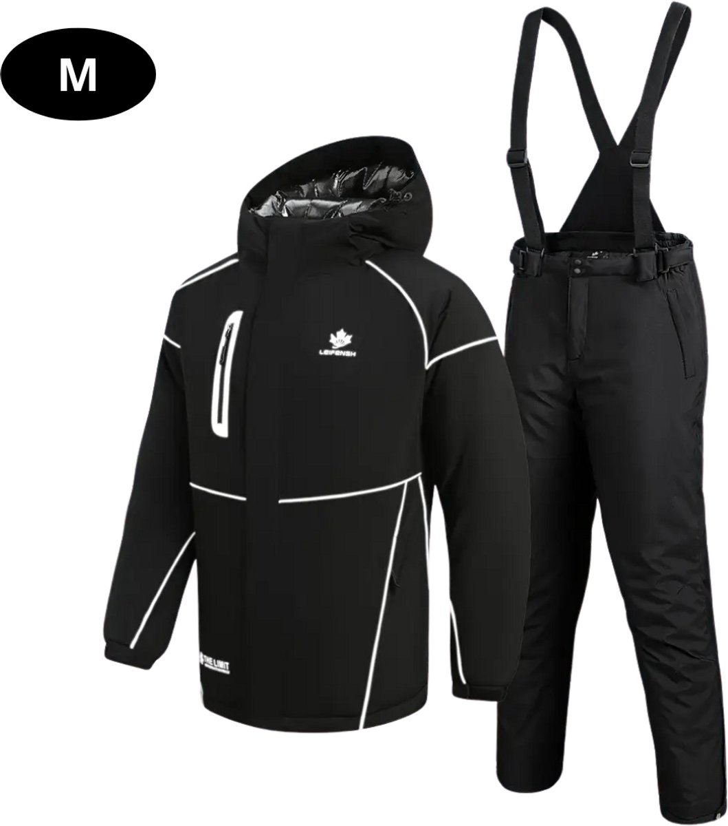Livano Ski Suit Skipak SkiBroek Wintersport Skijas Heren 2-Delig Zwart