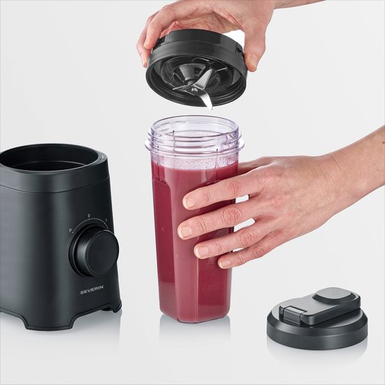 Severin SM 3743 Smoothieblender 320W - Smoothie To Go - 2 Bekers 600 ml - 2 Snelheden + Pulse van Merkloos — afbeelding 3