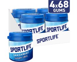 Sportlife smashmint pot - extreem frisse suikervrije kauwgom - 4x102g