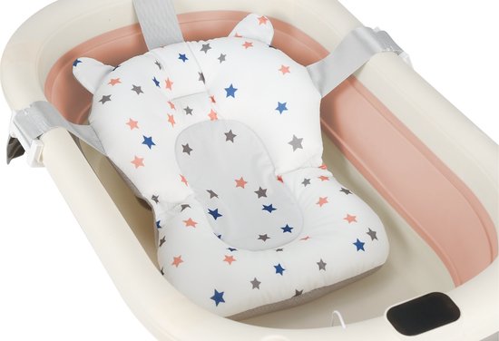 PIPIPOXER Babybadje - Inklapbaar bad - Bad Baby -Met badkussen -Roze van Merkloos — afbeelding 3