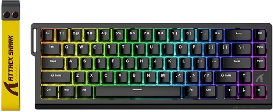 Attack Shark X68 HE – Rapid Trigger Magnetic Gaming Keyboard (0,01mm • 8000Hz • RGB • 66 toetsen)