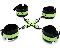 Kiotos - Glow in the Dark - Boeienset - Polsboeien Handboeien en Hogtie Set