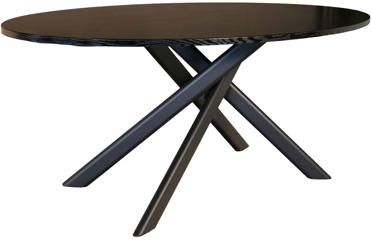 Eettafel Twist ovaal 180cm zwart ovale tafel MDF eetkamertafel