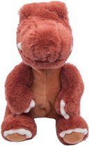 Cute since 1999 - Dinosauruspark - Dinosaurus speelgoed - Roodbruine tanden dino - Baby knuffel - 21cm