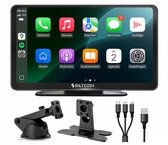 Siltcon® Geschikt voor CarPlay Scherm 7 Inch – Geschikt voor Android Auto Scherm – Draadloos - Navigatiesysteem Auto – Auto Scherm – Universeel – Met Touchscreen - Draadloos - Incl. Oplaadkabels Telefoon
