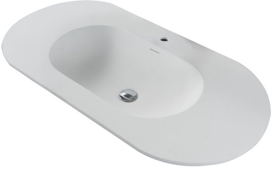 Lavabo Begonia – 100 x 1,2 x 52,5 cm – blanc mat – 1 vasque