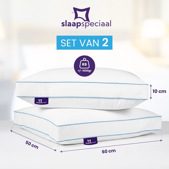 Spatex Hoofdkussen – kussens voor ultiem comfort – kussens van hotelkwaliteit – verlicht nek- en rugklachten – geschikt voor rug-, zij- en buikslapers – verstelbaar kussen