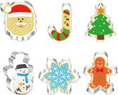 Koekjessnijders Kerstmis 8 stuks koekjessnijders Kerstmis peperkoek uitsteekvormen koekjes stempel koekjessnijders kerstuitstekers set voor koekjes, chocolade