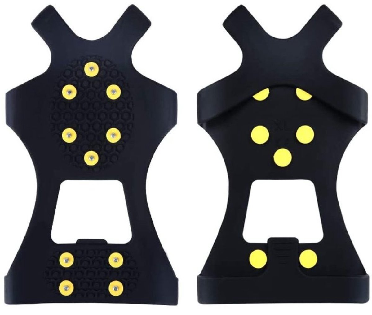 JeiibrZui “2 paar antislip spikes gemaakt van thermoplastisch rubber met roestvrijstalen grip elementen voor superieure tractie op ijs en sneeuw. Ideaal voor sport- en wandelschoenen koudebestendig tot -40 °C geschikt voor alle leeftijden en gebrui Zwart