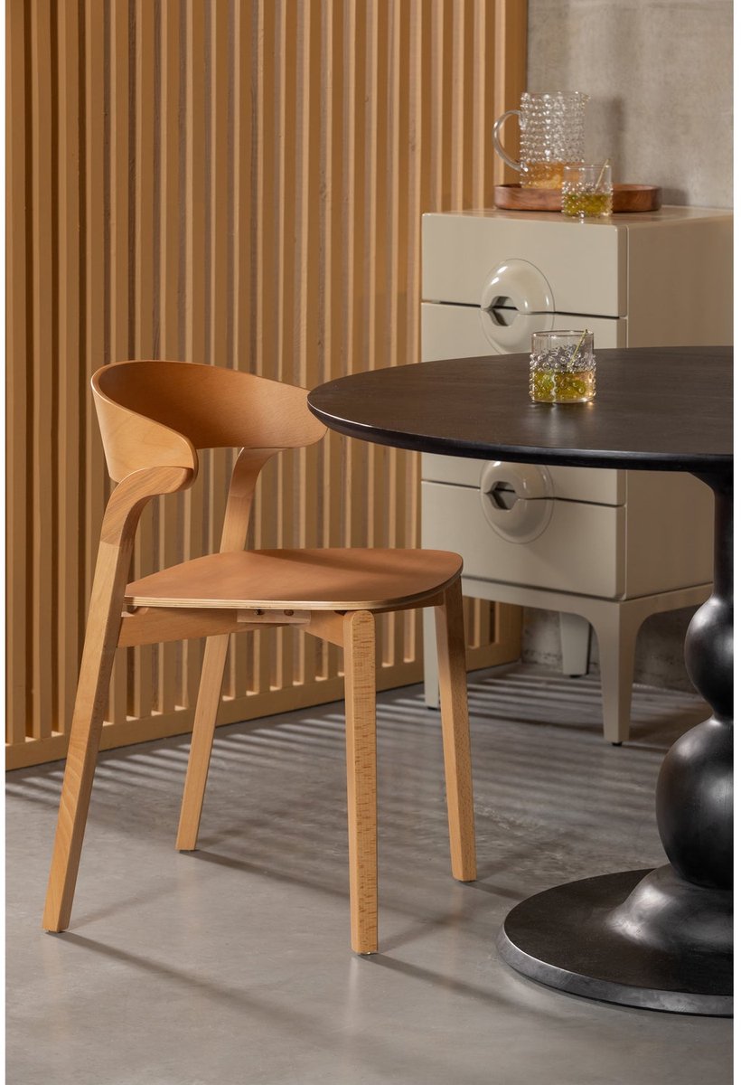 WOOOD Cras Eetkamerstoelen - Essenhout - Naturel - Set van 6