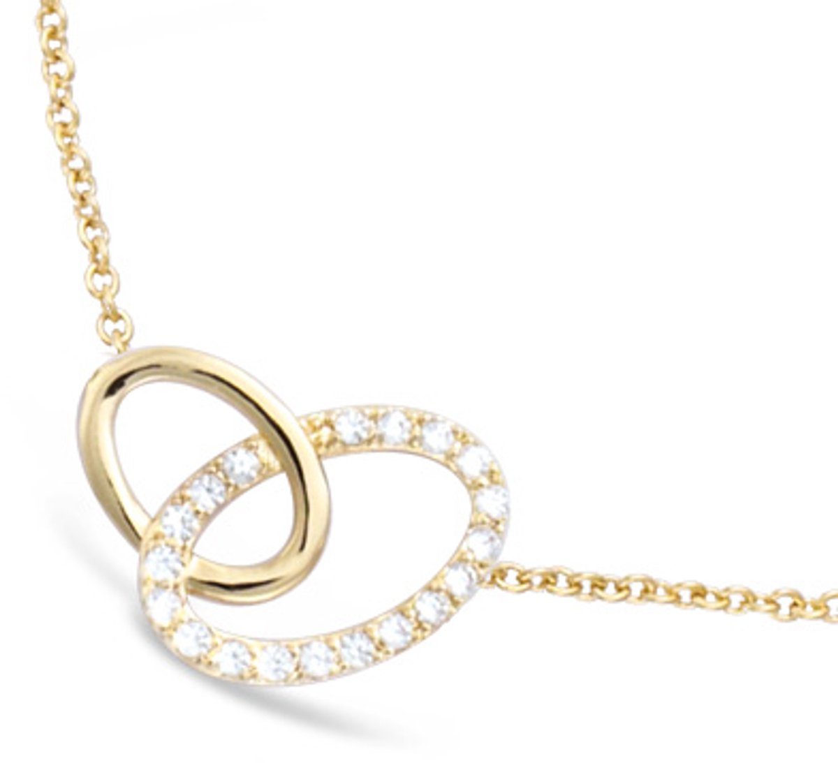 CHIVAL 18K Goud Verguld Ketting Embrace - Luxe, Hypoallergeen, Perfect Cadeau voor Haar, Verbonden, Elegant, Tijdloos , Stijlvol Sieraad, Ringen, Verbinden, Liefde, Love, Geschenkverpakking