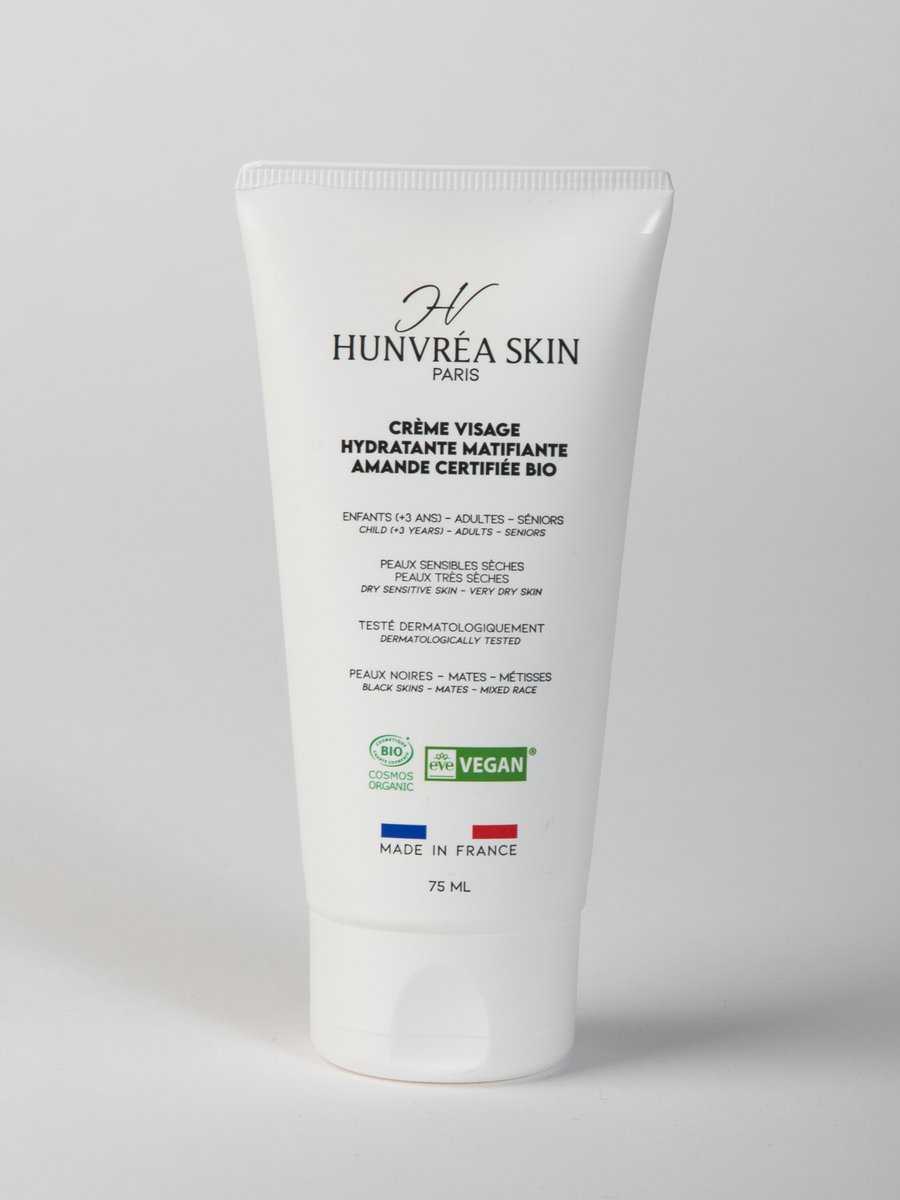 Hunvréa Skin - Crème Corps Hydratante Matifiante Amande BIO 100ml