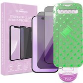 xoxo Wildhearts Privacy Screenprotector - 2 stuks - geschikt voor iPhone 16 Pro Tempered Glass - Extra Sterk - Beschermglas inclusief installatie tool - gehard glas