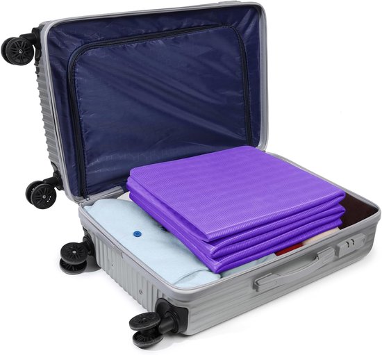 Opvouwbare Yogamat - Fitnessmat Pilates - Sport en Ontspanning - Dubbelzijdig Antislip - 183 x 61 cm - Paars — afbeelding 5