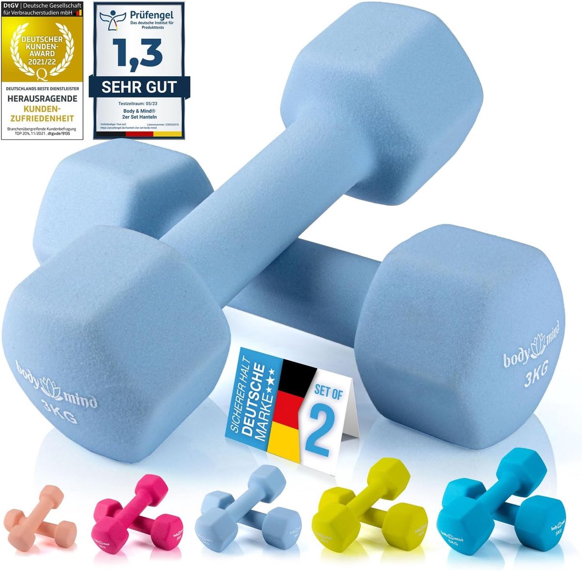 Dumbbells Set van 2 Halters voor Krachttraining Thuis