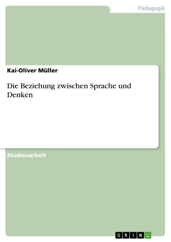 Die Beziehung zwischen Sprache und Denken - cover