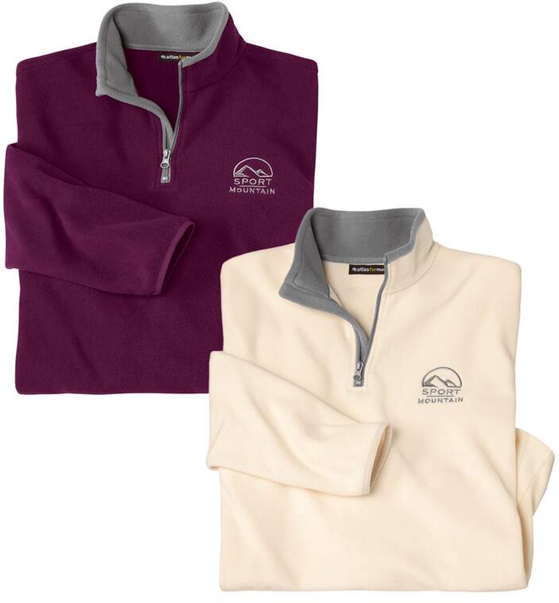 ATLAS FOR MEN - Set van 2 microfleece sweaters Sport Mountain - Heren - Verkrijgbaar in grote maten - 5XL