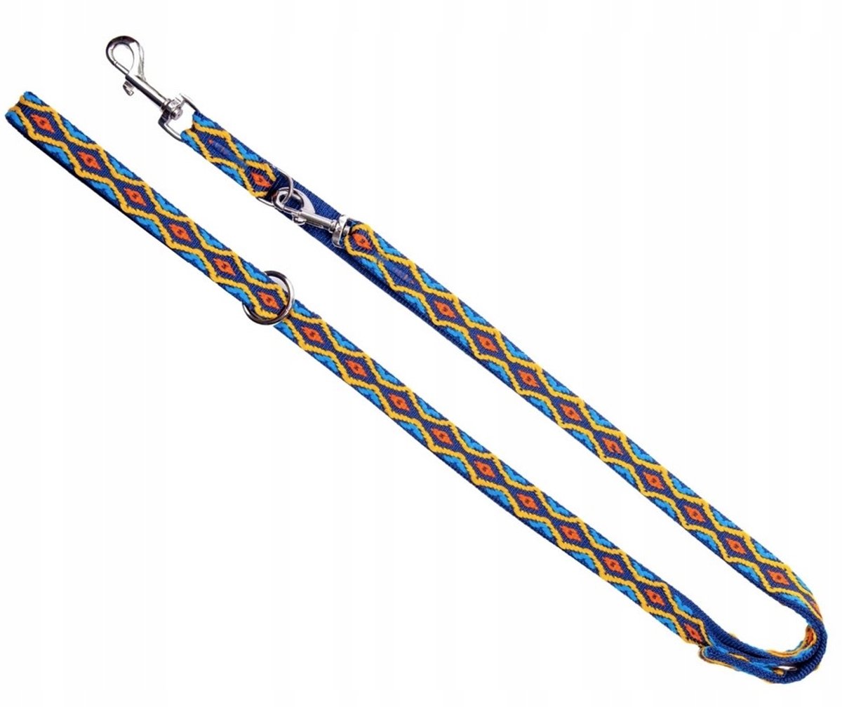DINGO Winnetou Verstelbare Hondenlijn Blauw 2cm x 120-220cm