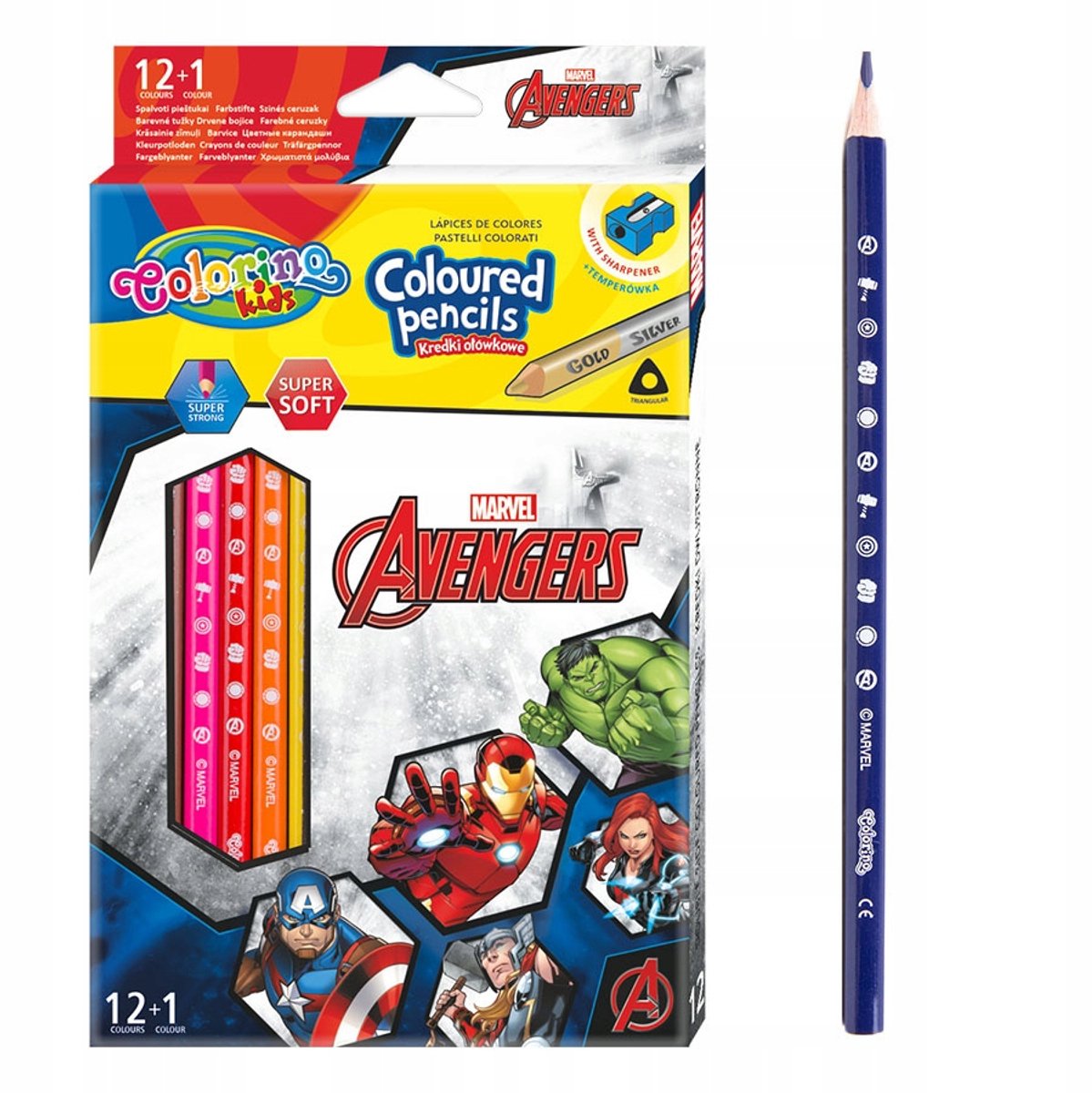 Colorino Avengers Tekenpotloden 12 Kleuren met Puntenslijper