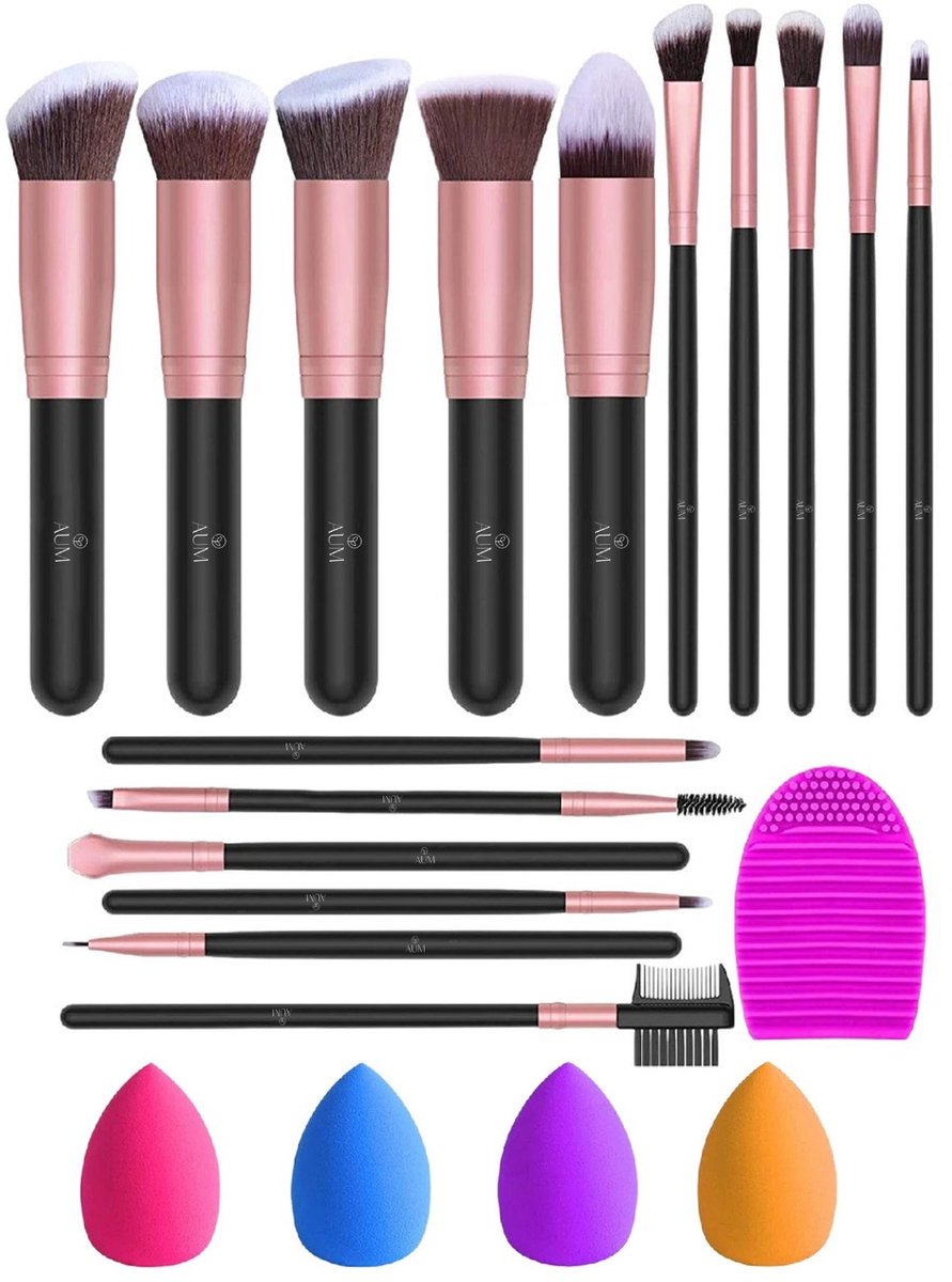 AUM® Make up Kwasten Set - 16 Delig - Luxe Make-Up - Rosé Goud