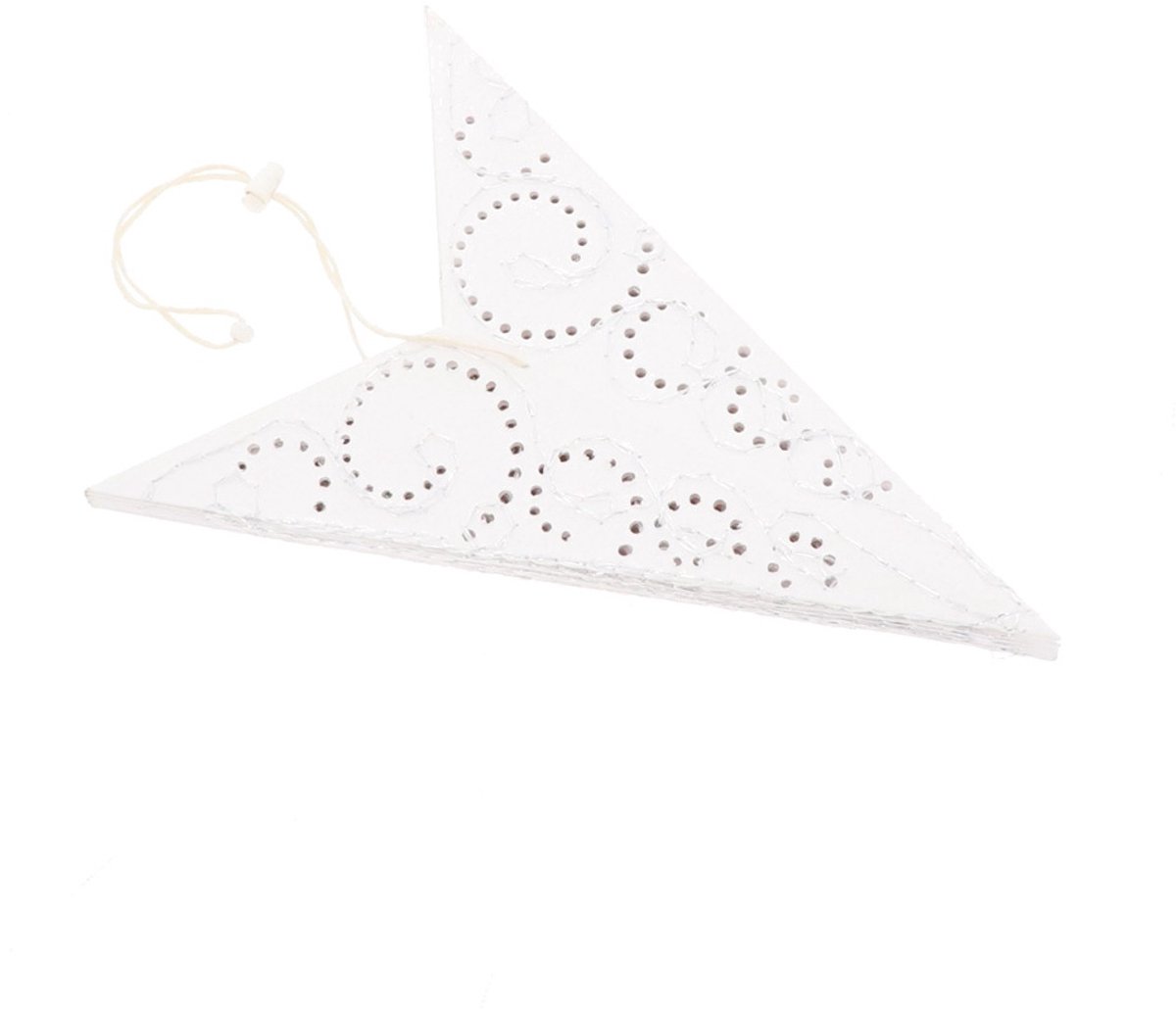 Kerstster papier met verlichting - 60 cm diameter, 21 cm diep - Kerst ster voor binnen - Sumana Wit - Handgeschept papier - Incl. 3 m. snoer met stekker, schakelaar en E14-fitting - Kerst Raam decoratie - Kerstversiering - Kerstverlichting – foto 4