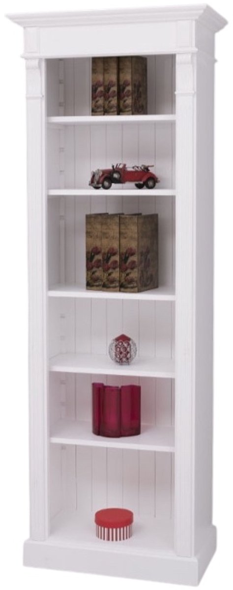 Klassieke landelijke boekenlast - enkel - wit