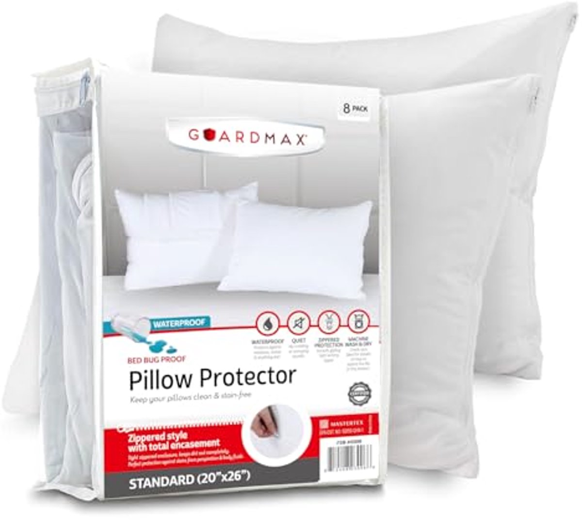 Waterdichte Kussenbeschermers - 8 Stuks - Bedbug Proof en Allergievrij - Ideaal voor Besch