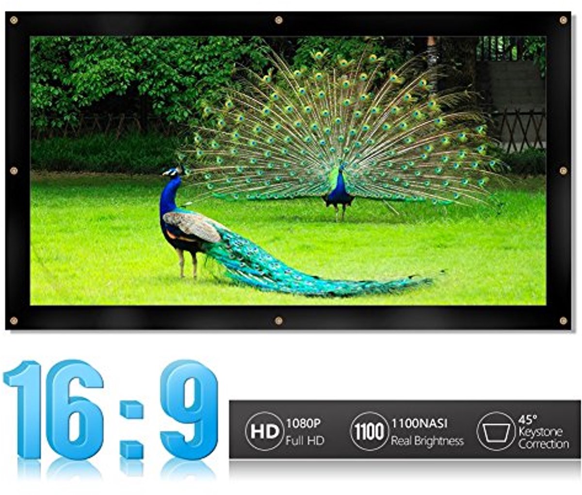 Beamer Canvas Scherm 120-inch Opvouwbaar voor Home Cinema en Presentaties - 16:9/4:3 HD