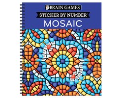 Brain Games - Sticker by Number- Brain Games - Sticker by Number: Mosaic (20 Complex Images to Sticker)