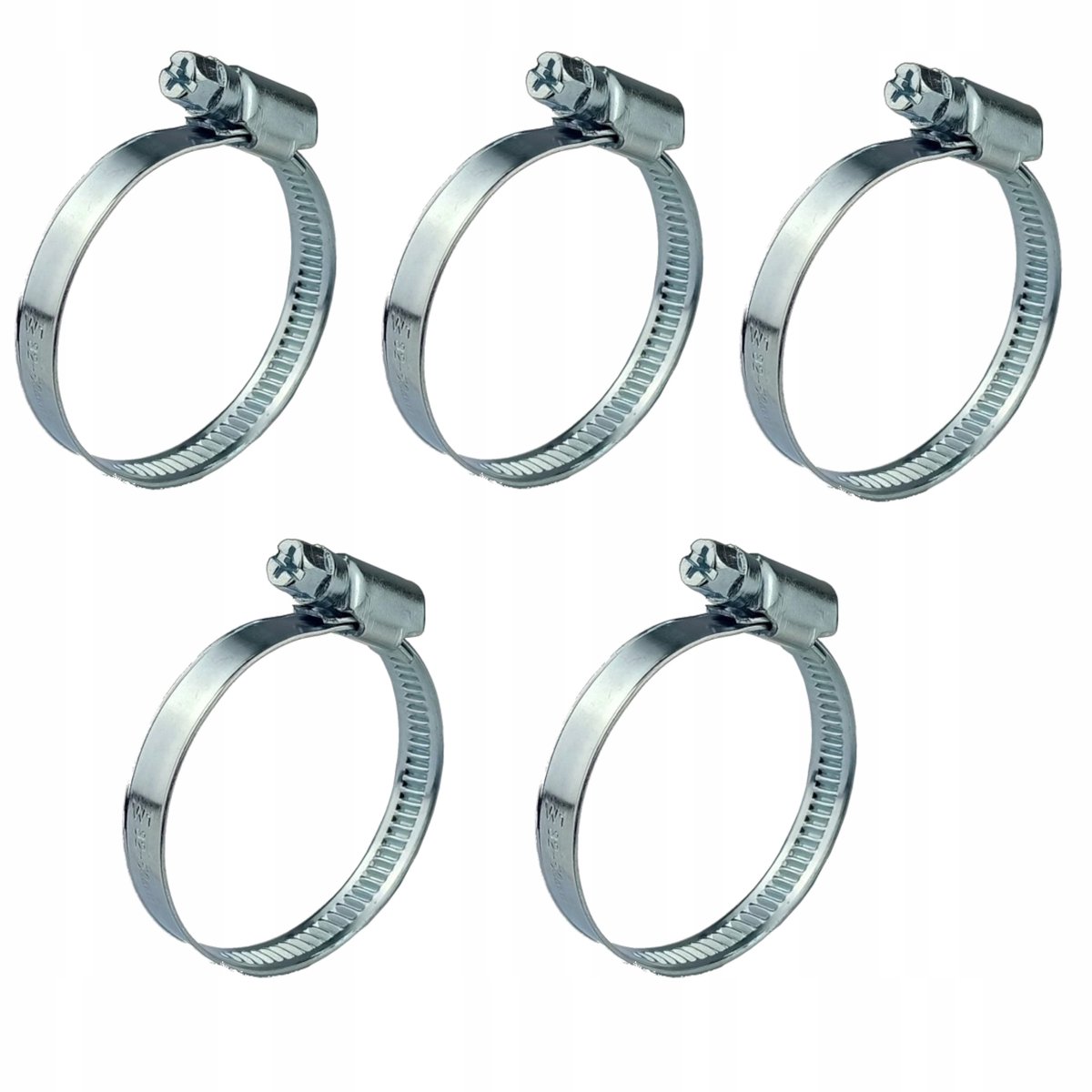 5x Slangklem W1 25-40 mm, 9 mm bandbreedte, verzinkt
