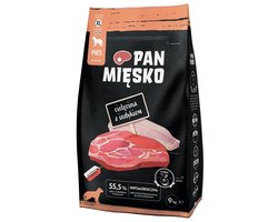 PAN MIĘSKO - Droogvoer voor Honden - Kalfs- & Kalkoenvlees - Volwaardig & Natuurlijk - Ondersteunt Spijsvertering & Vachtgezondheid - 9 kg