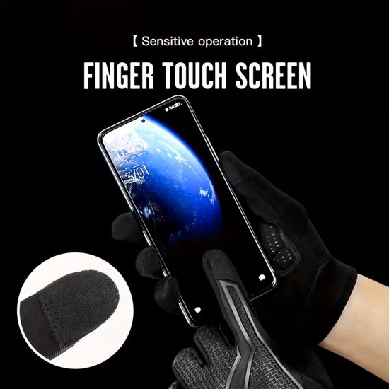 BMX handschoenen - Cross-Handschoenen - Fietshandschoenen MTB - Handschoenen - Met Touch Screen - Ademende Nylon Zwart - Maat L — afbeelding 3