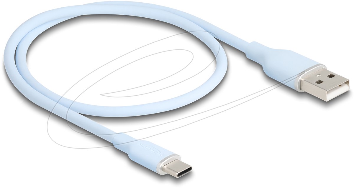 Delock USB 2.0 Cable USB Type-A male to USB Type-C™ male 0.5 m blue Silicone