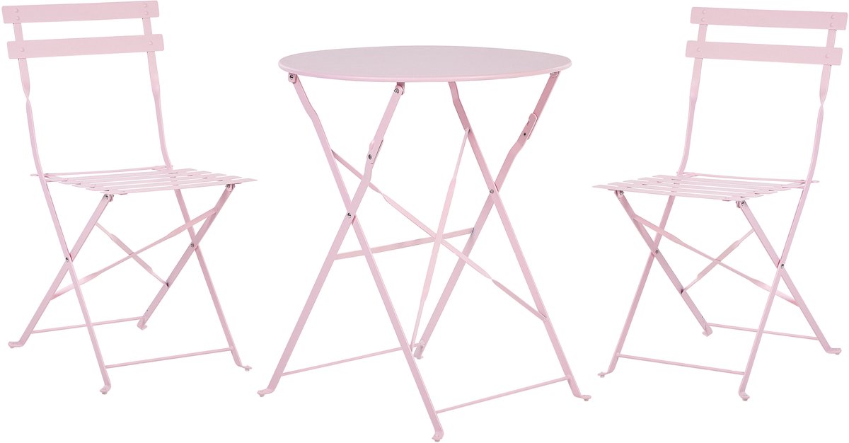 Beliani FIORI - Bistroset-Roze-Staal