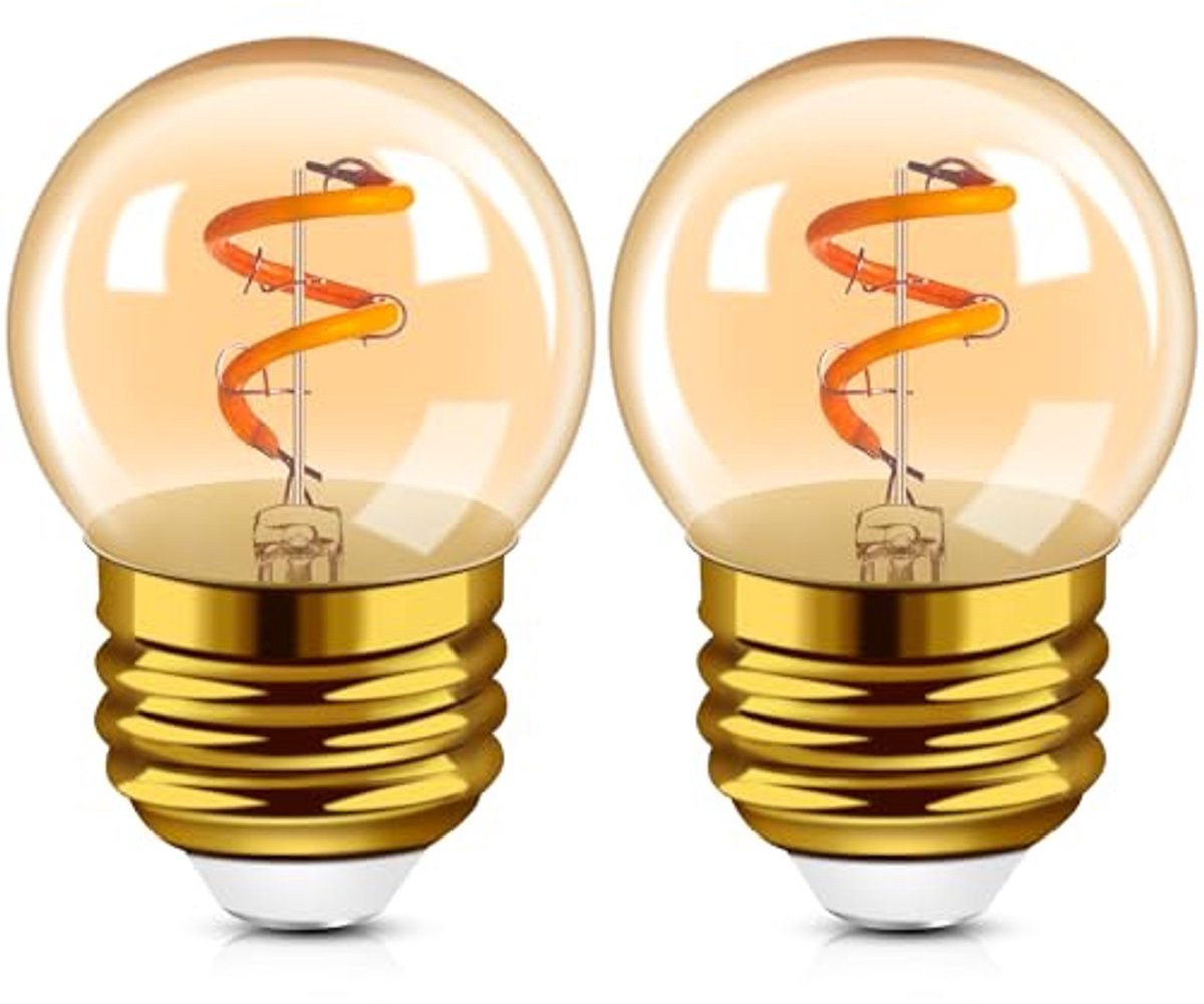 G40 E27 LED Edison Vintage Lamp Warmwit 1W Set van 2
