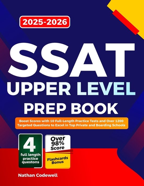 SSAT UPPER LEVEL Prep Book 2025-2026 - cover