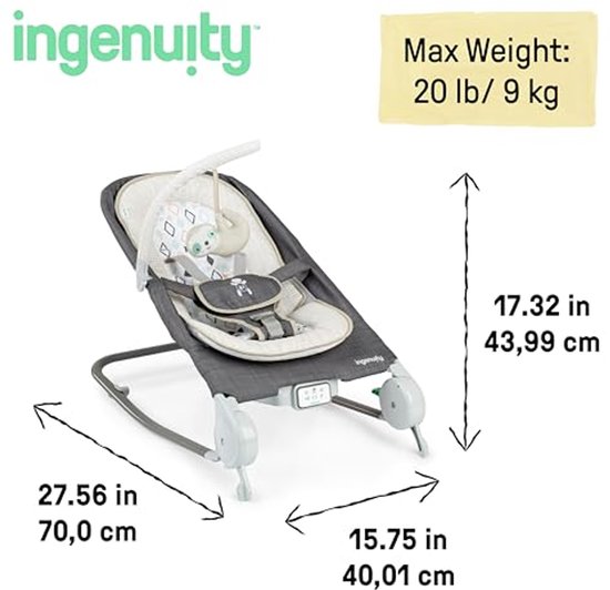 Schommelstoel en Bouncer met Buikmassage voor Baby's 0-6 Maanden — afbeelding 3