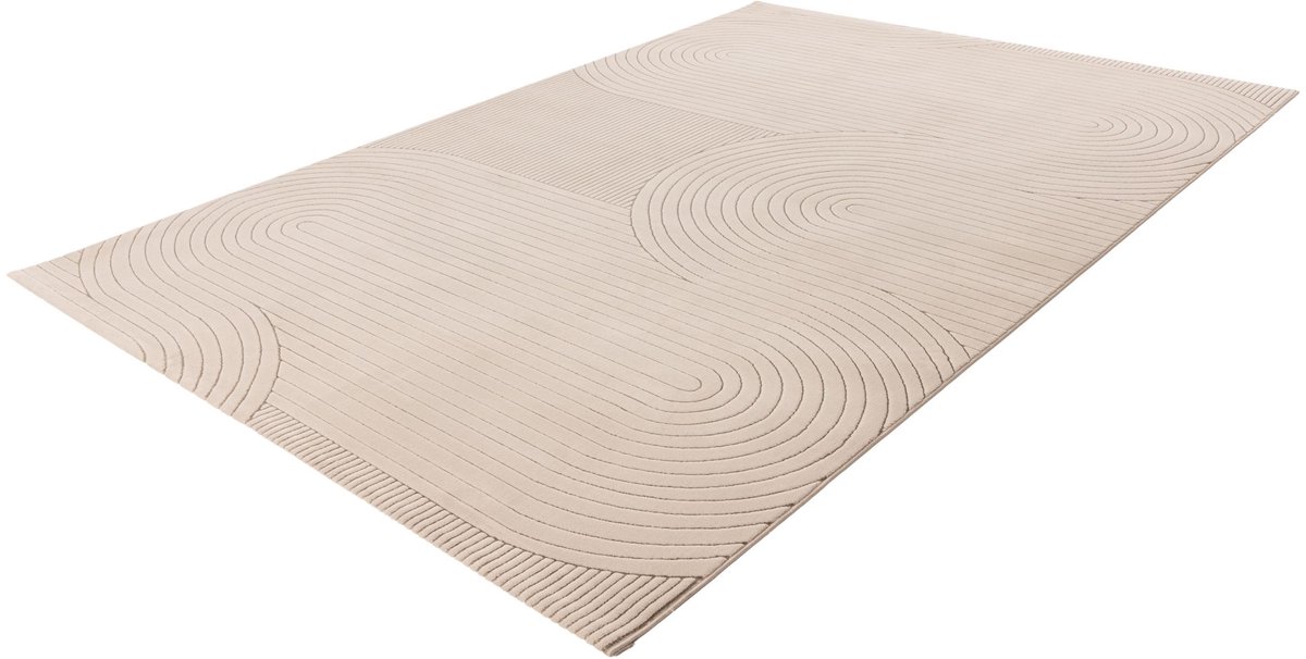 Batucci Vloerkleed - Japandi Stijl - 3D Golven Tapijt - Taupe - Modern en Elegant - Onderhoudsvriendelijk