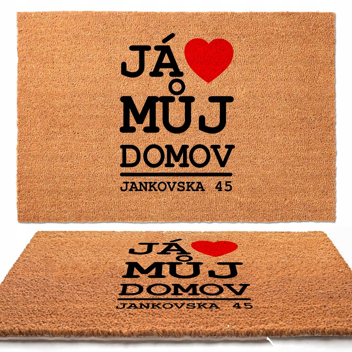 Kokosmat Deurmat 40x60cm met Tsjechische Woonadres Ontwerpen