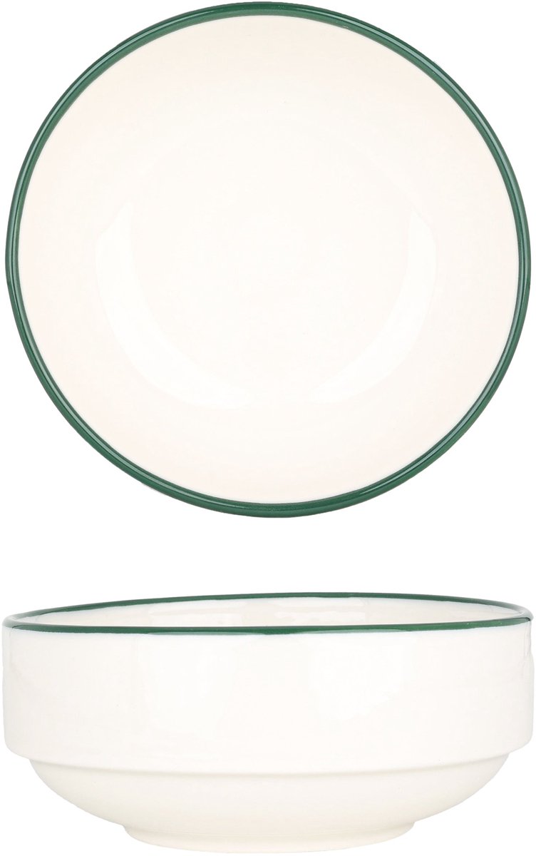 Rinart Serveerschaal - Green Edge - Porselein - 10 cm (200cc) - set van 2