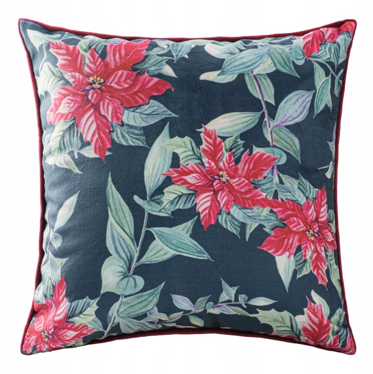 Decoratieve Kussenhoes 43x43cm Zacht Velvet met Rand en Bloemendessin
