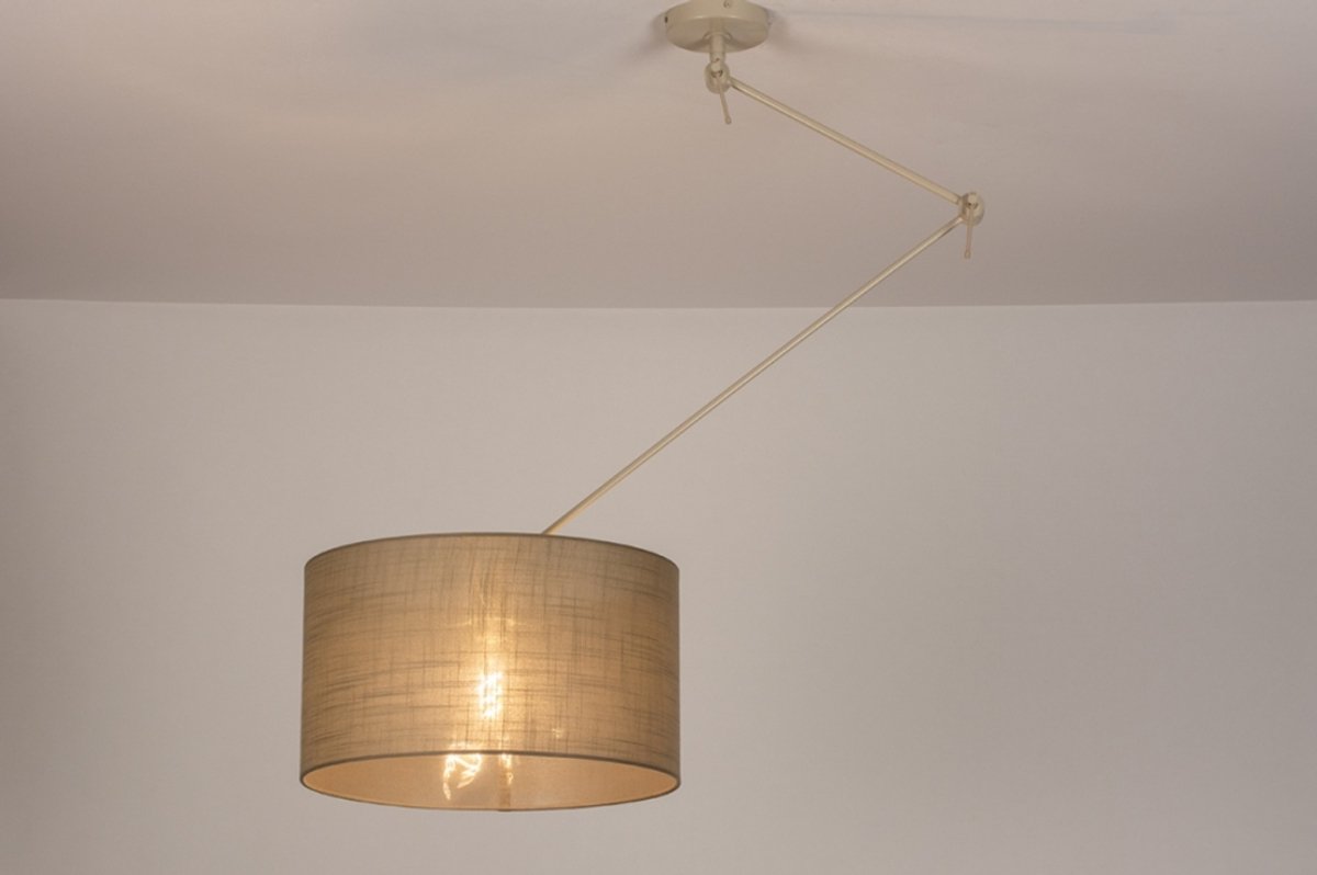 Lumidora Hanglamp 31140 - MYKONOS - E27 - Beige - Taupe - Zand - Metaal - ⌀ 45 cm