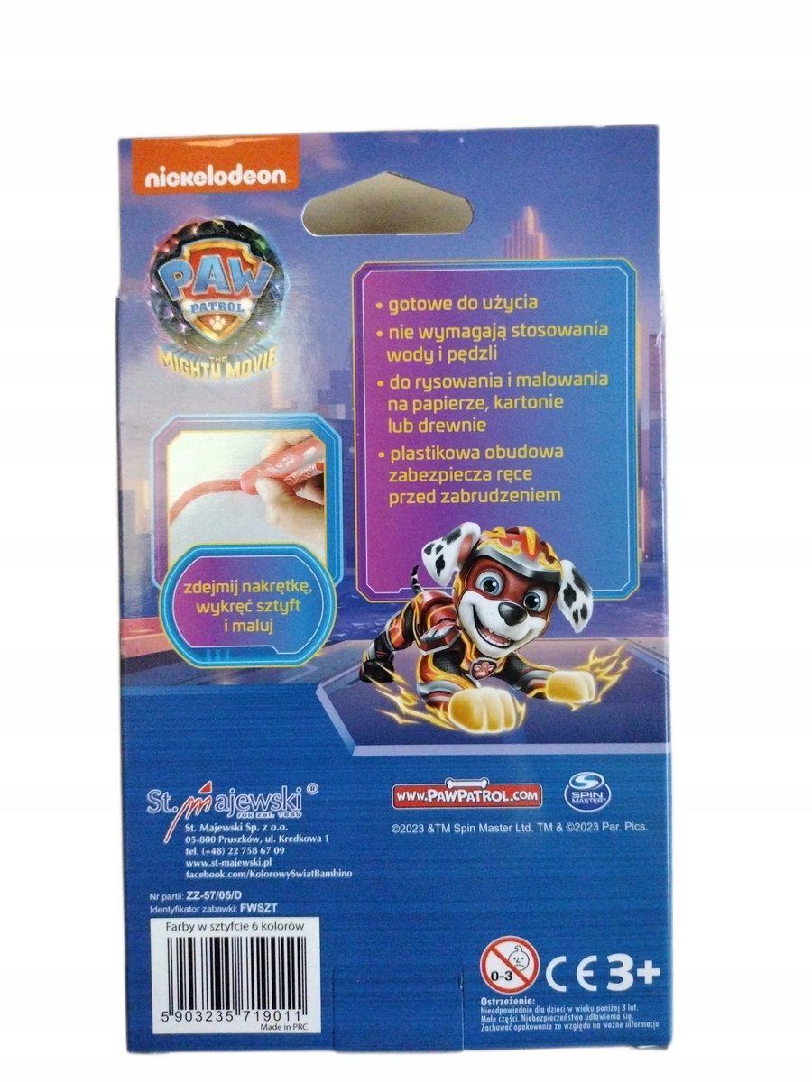 Psi Patrol Plakkaatverf Stiften 6 Kleuren