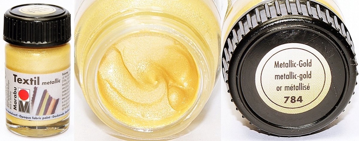 Marabu Textiel Verf Metallic Goud 15ml - Textielverf
