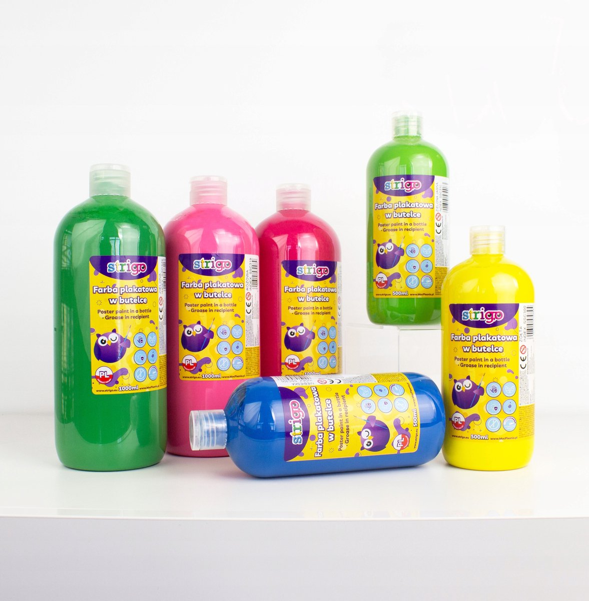 STRIGO Plakkaatverf 500 ml - Beige, Fles