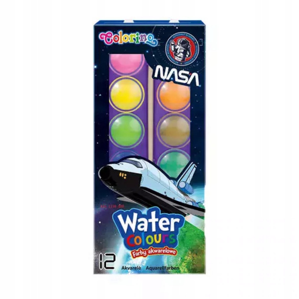 Colorino NASA Aquarelverf 12 kleuren - Compacte set