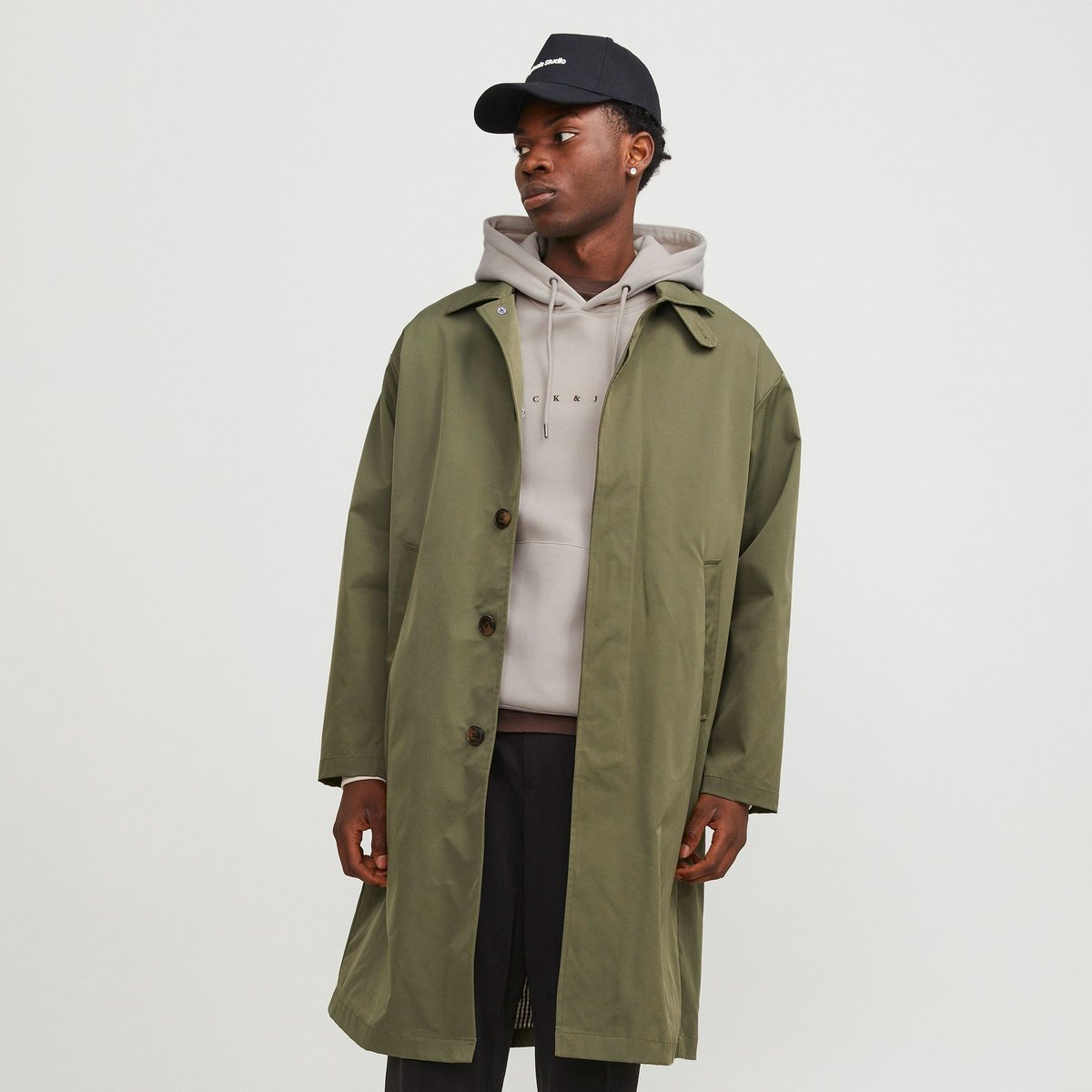 JACK & JONES Star jj sweat hood regular fit - heren hoodie katoenmengsel met capuchon - beige — afbeelding 11