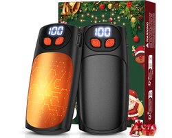 Oplaadbare Handwarmers Herbruikbaar 2 Stuks – Elektrische Handwarmers–Langdurige Warmte –Display & 5 Standen–Voor Outdoor, Wintersport, Golf en bij Raynaud - Perfect Kerstcadeau voor Hem en Haar