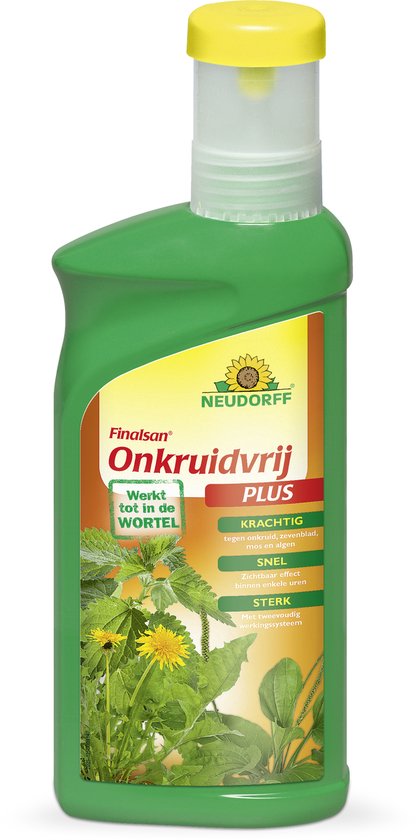 Neudorff Finalsan Onkruidvrij Plus - 500ml Onkruidbestrijding Concentraat voor maximal 90 m² - Onkruidverdelger tegen onkruid, zevenblad, mos en algen - Onkruidbestrijdingsmiddel voor gazon
