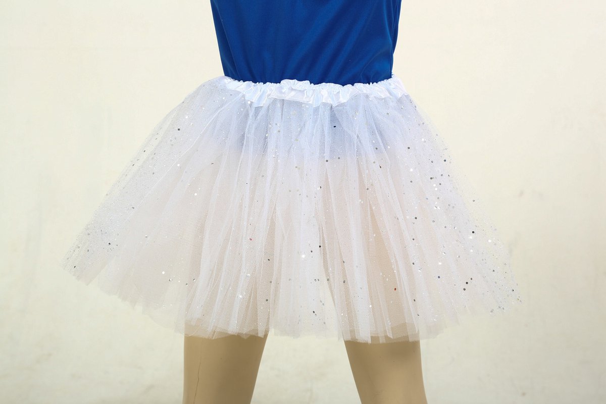Rokje Tule Glitter Wit - Kinderen